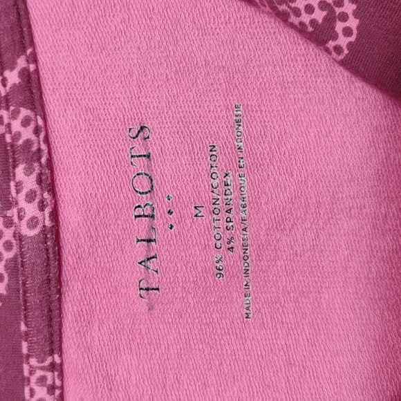 Talbots Cowl Neck Long Sleeve Cotton Pullover Pockets Pink Women's Medium - Picture 6 of 6